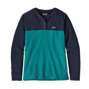 Patagonia Women’s Micro‎ D Henley Long Sleeve Color Block Fleece Size Medium